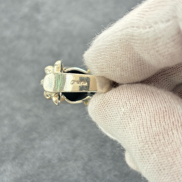 Lagos Caviar 925 & 18k Gold Cocktail Ring with Black Onyx 6 - Picture 4 of 9
